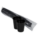Gobelets plastiques 20cl noirs paquet de 100